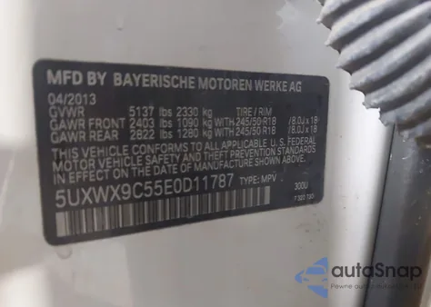 2014 BMW X3 xDrive28I из США, поврежденный, VIN 5UXWX9C55E0D11787